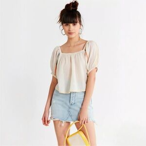 UO Embroidered Balloon Sleeve Blouses